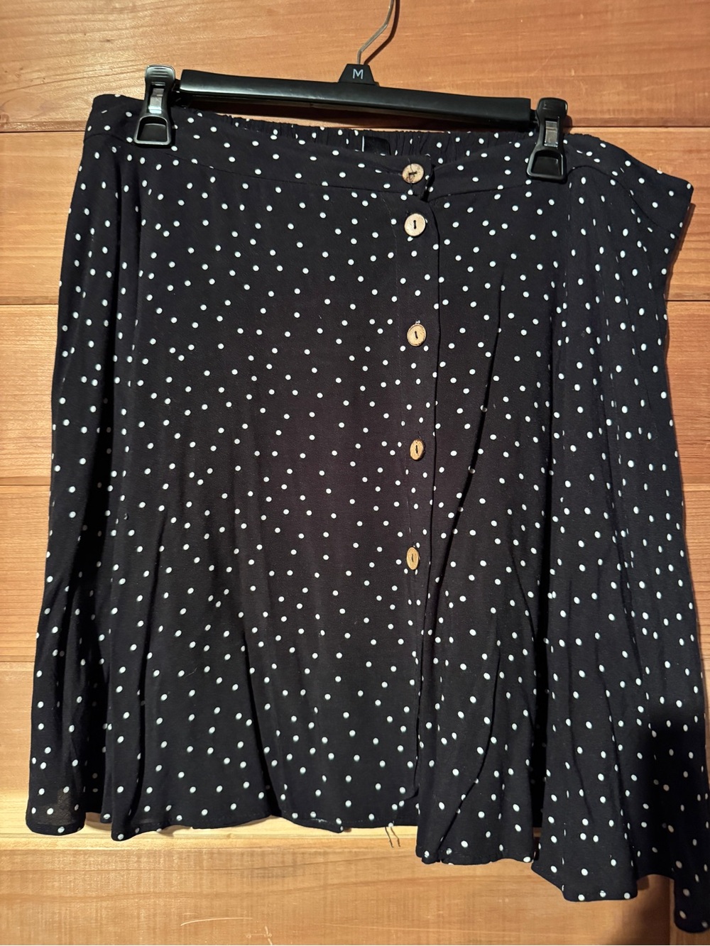 New Look Black Polka Dot Skater Skirt